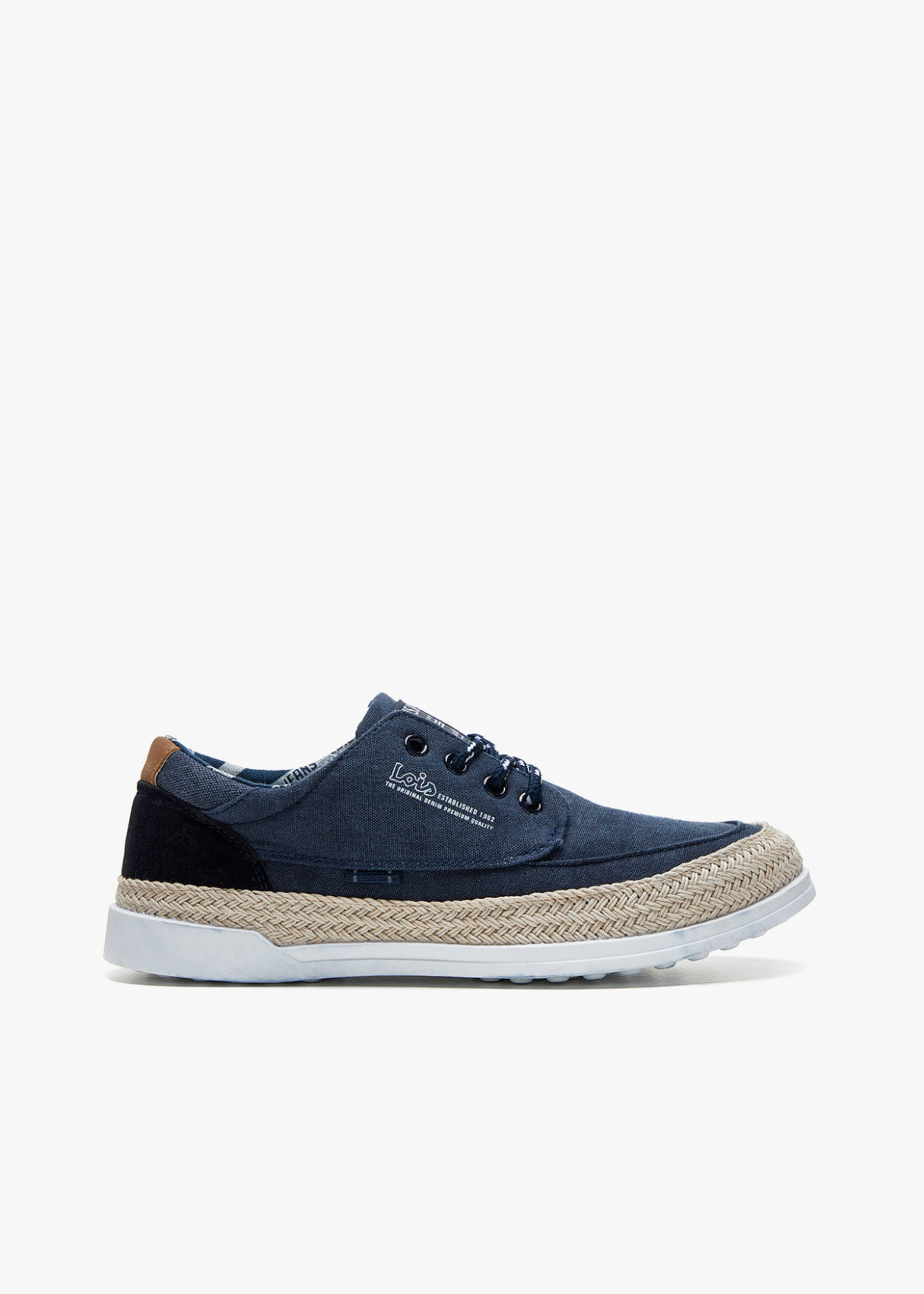 Bambas cordones combinada con yute azul
