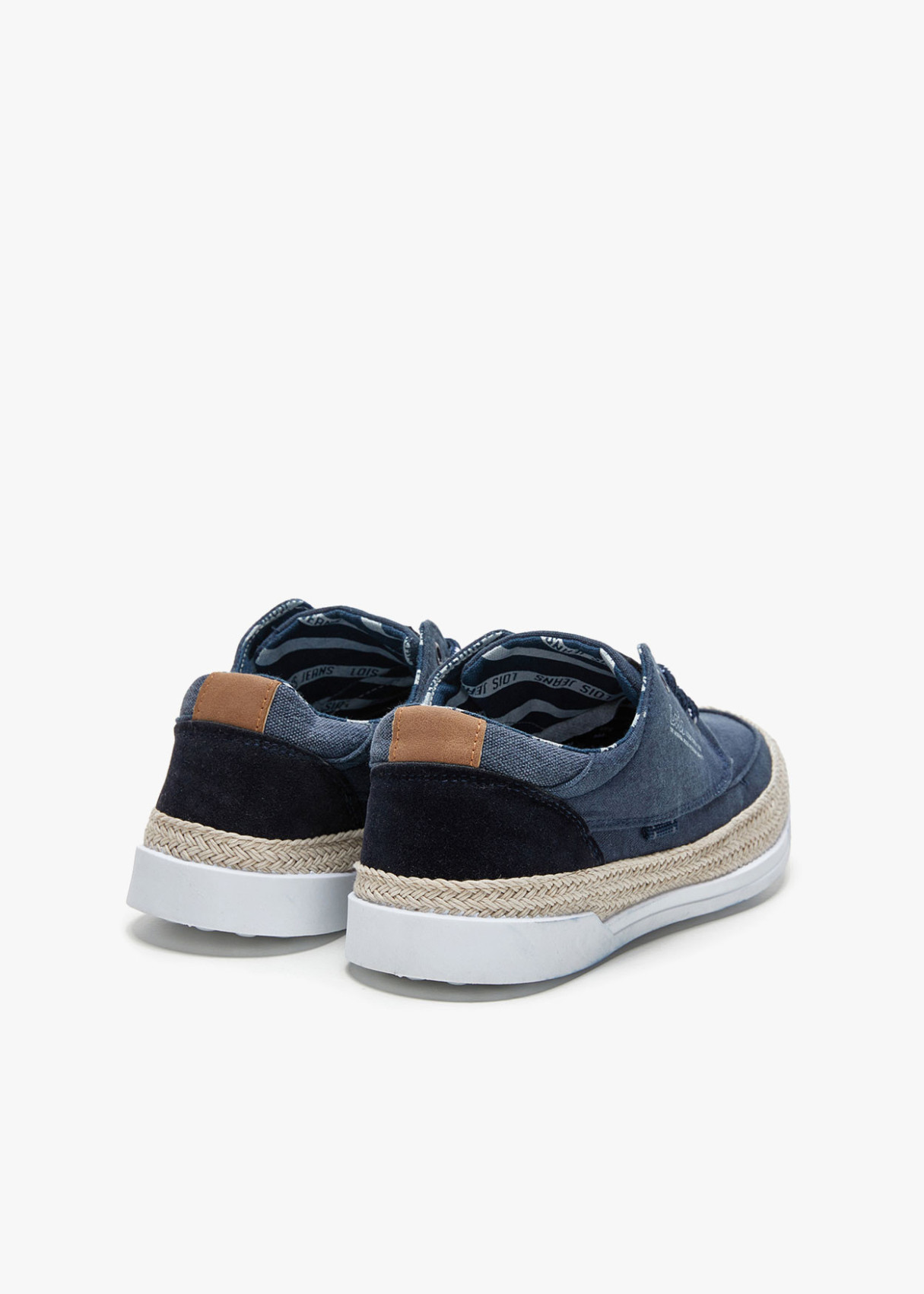 Bambas cordones combinada con yute azul