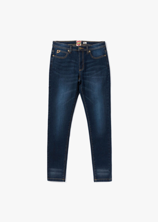 Jeans Básicos con Detalles Desgastados
