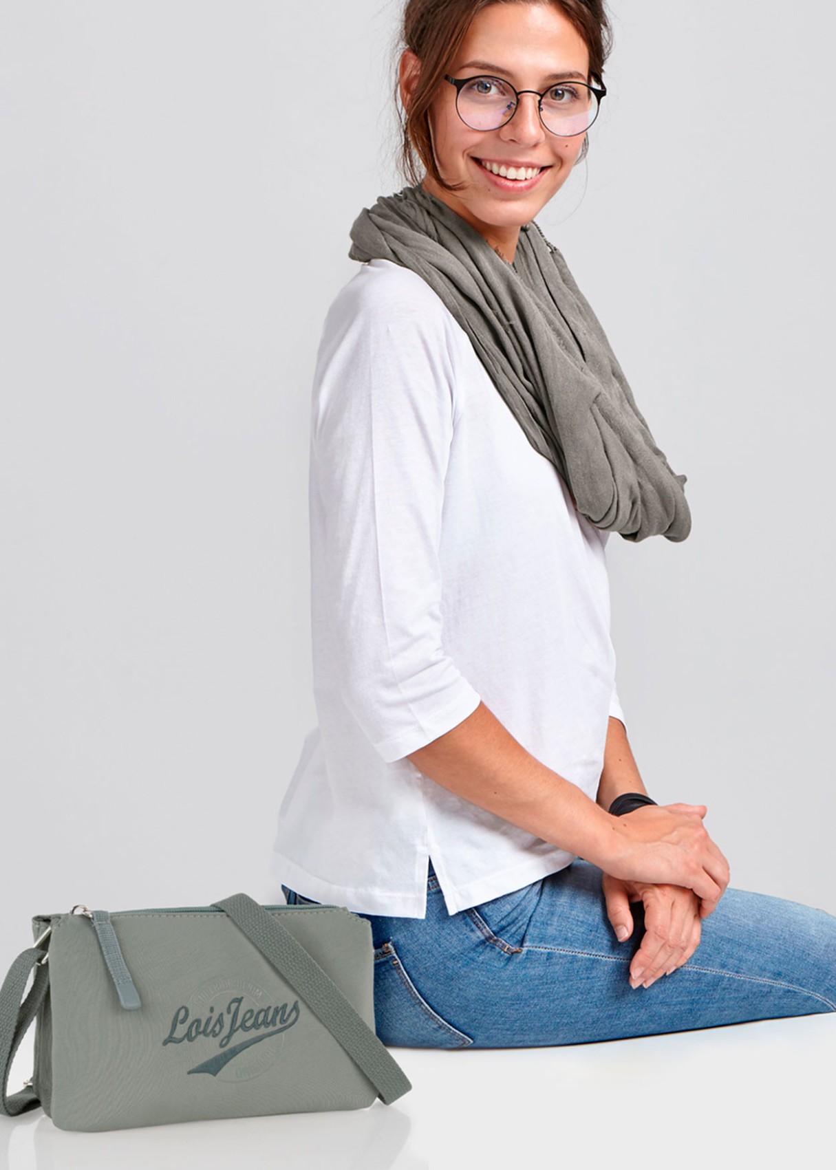 Bolso bandolera ajustable doble compartimento verde