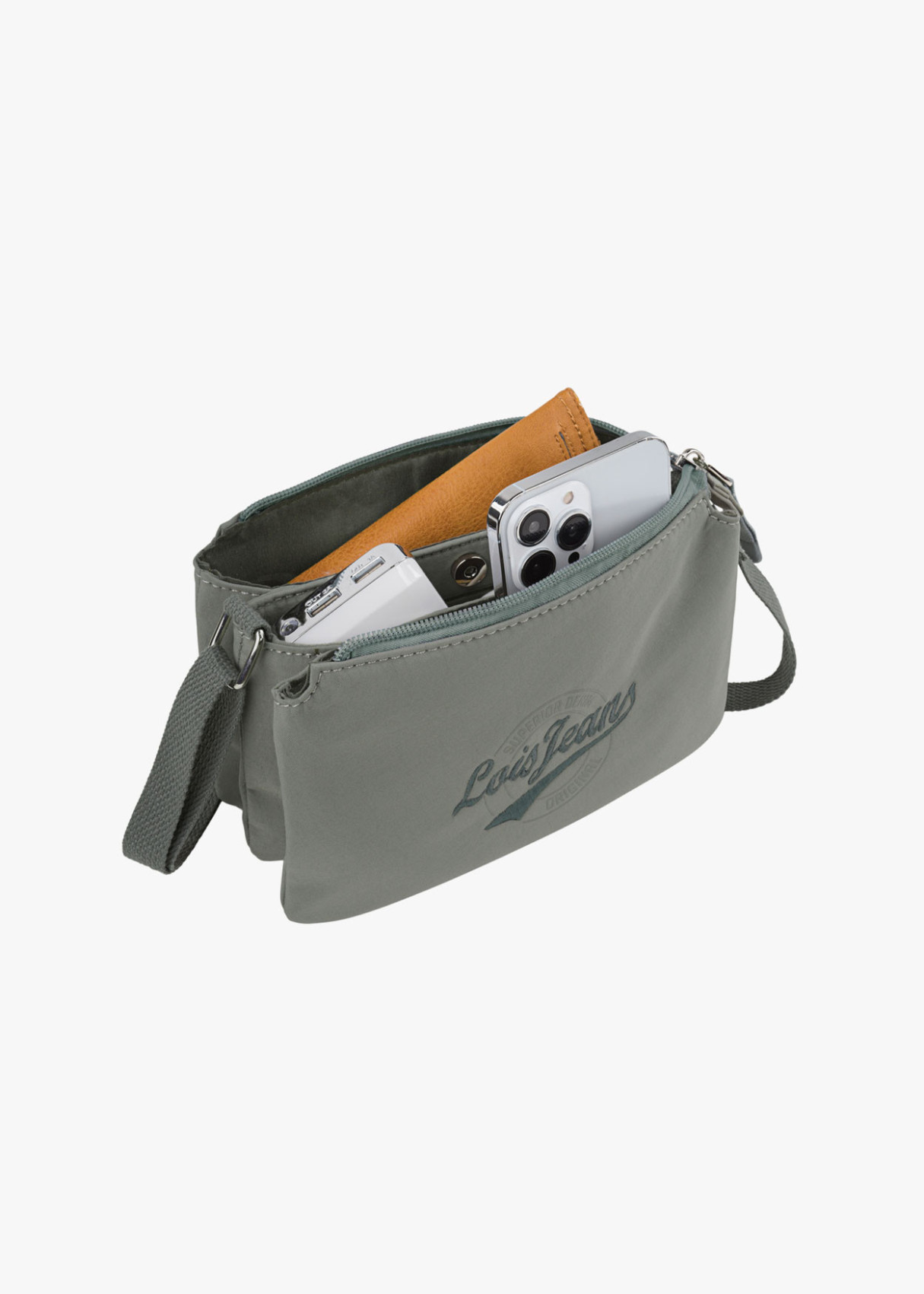 Bolso bandolera ajustable doble compartimento verde