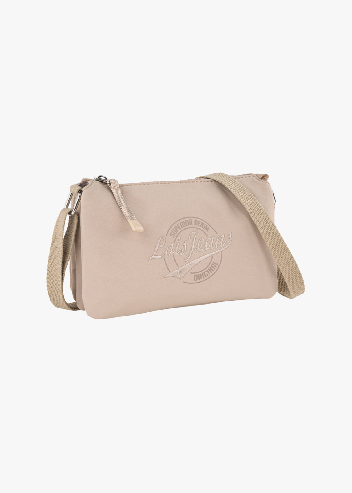 Bolso bandolera doble compartimento ajustable tierra