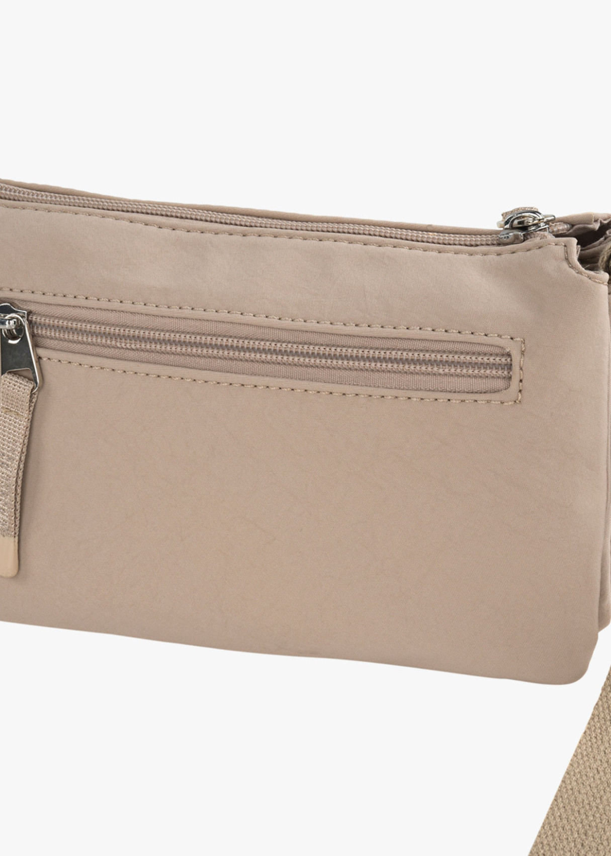 Bolso bandolera doble compartimento ajustable tierra