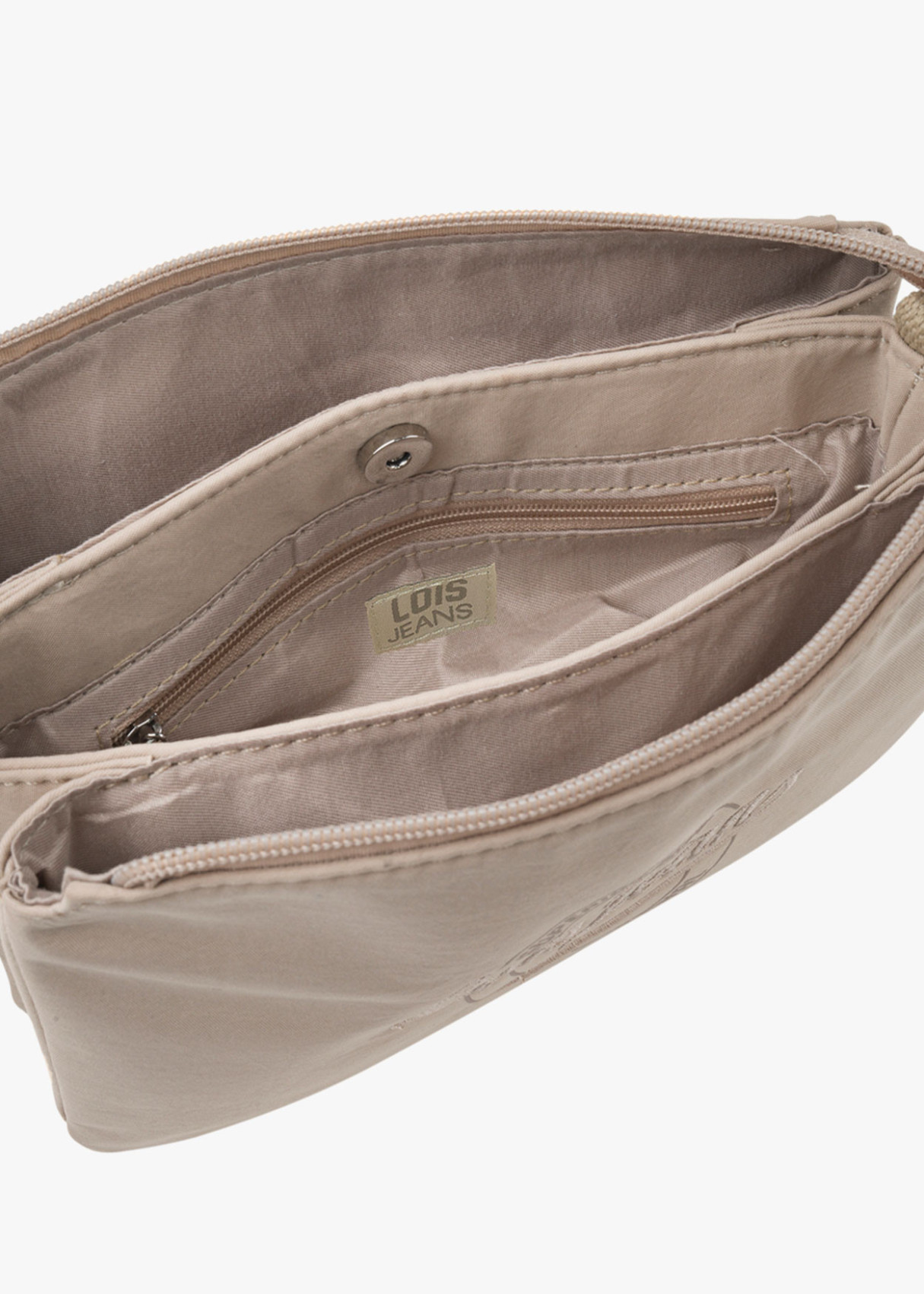 Bolso bandolera doble compartimento ajustable tierra