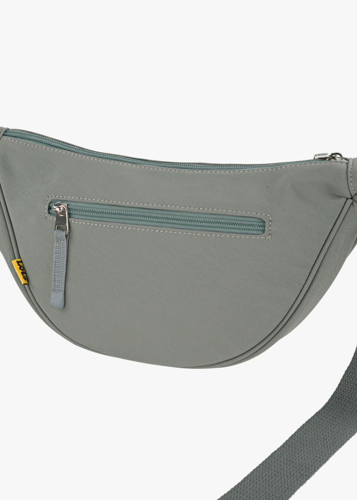 Bolso bandolera ajustable ovalado monocolor con cremallera gris