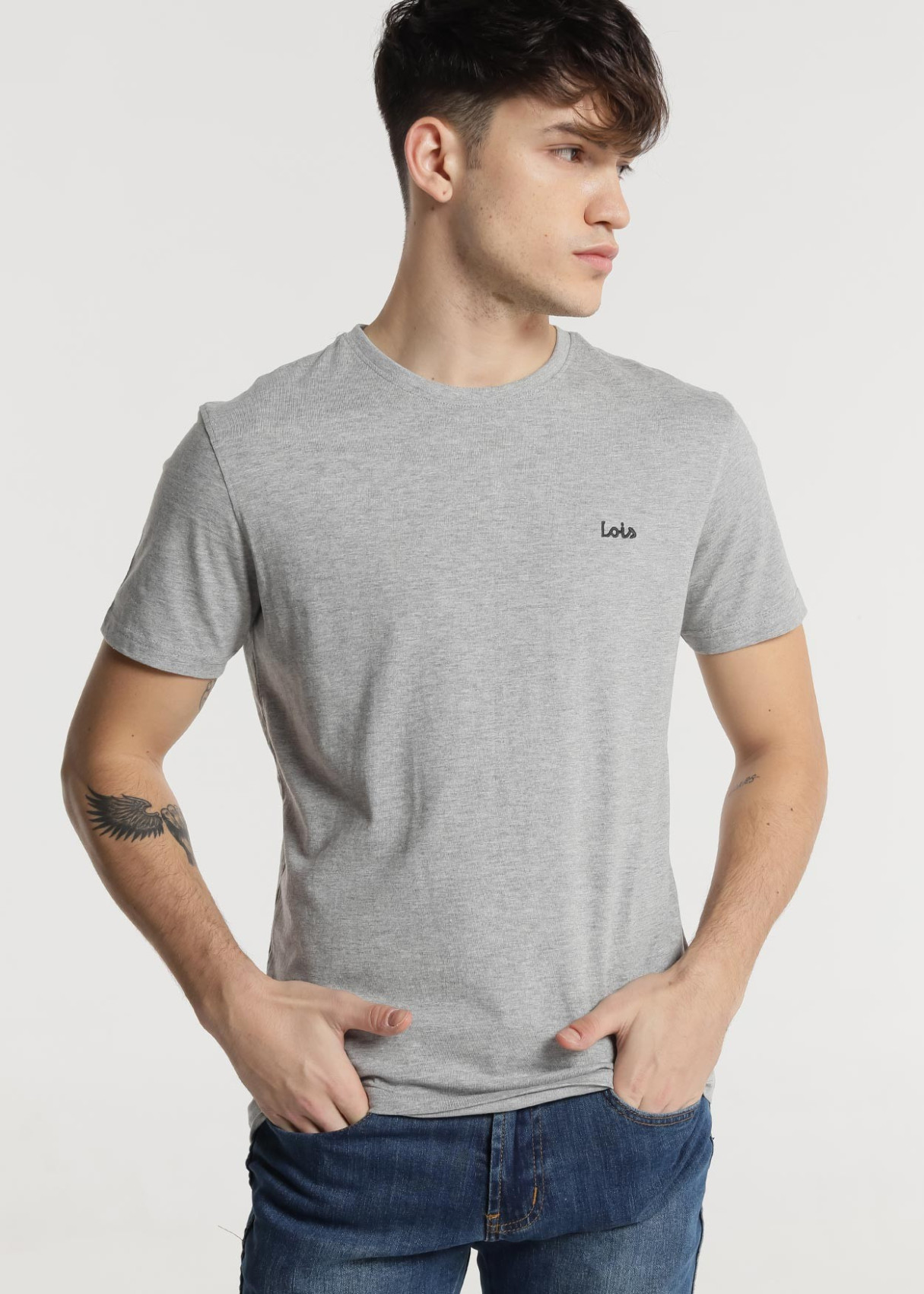 Camiseta manga corta básica Galet Biff gris
