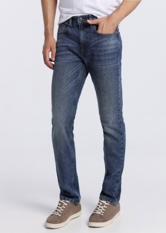 Vaqueros Slim Cintura Media desgastados FORD-BROWN azul