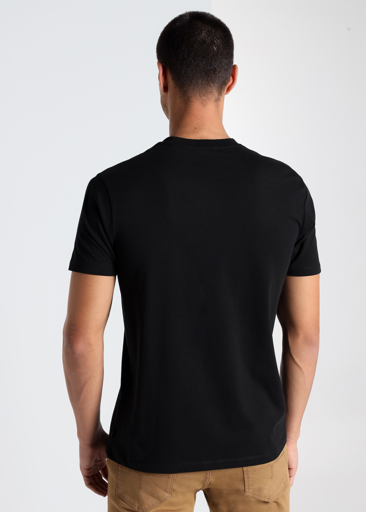 Camiseta manga corta Básica Puff Print negra