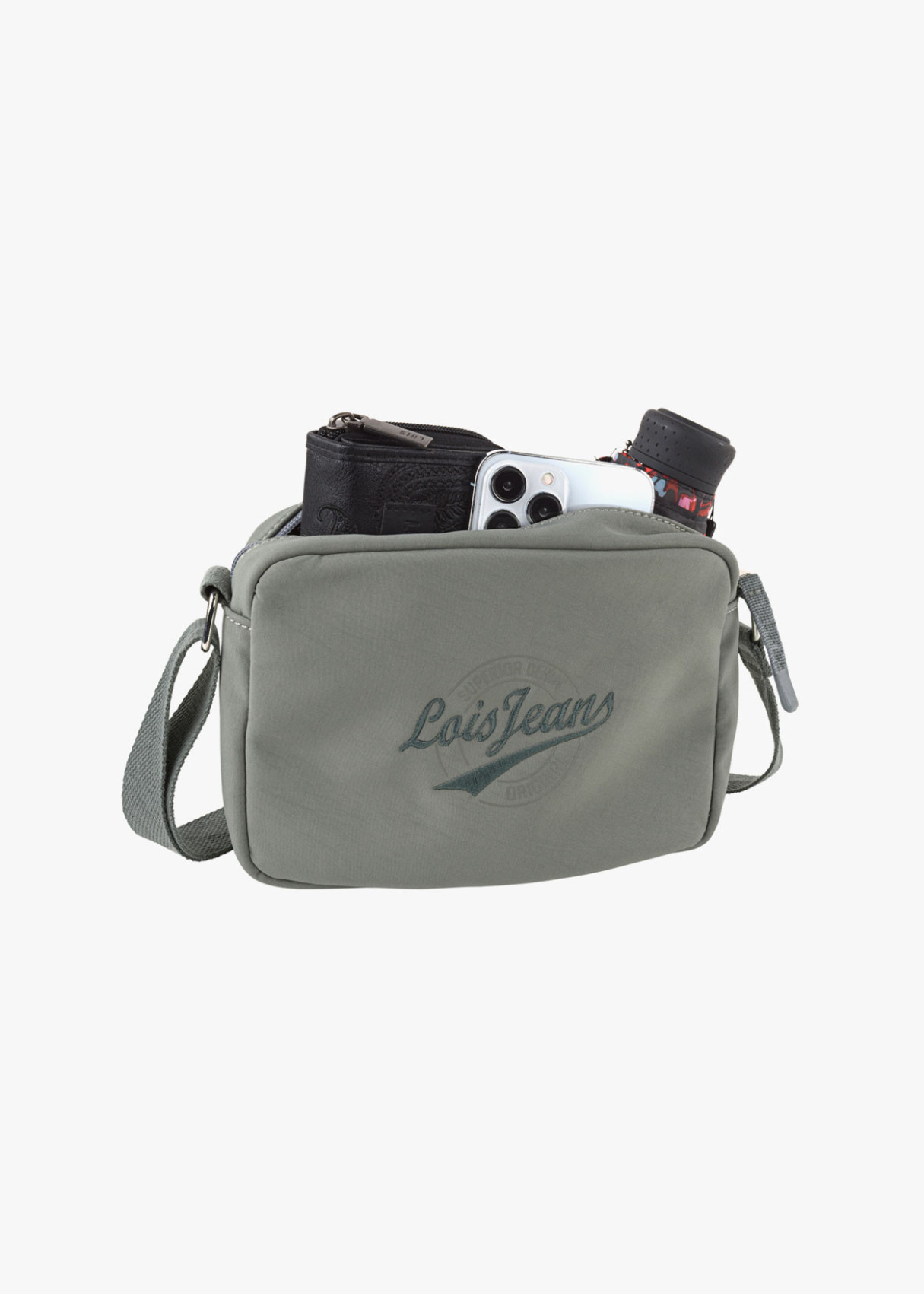Bolso bandolera ajustable con cremallera menta