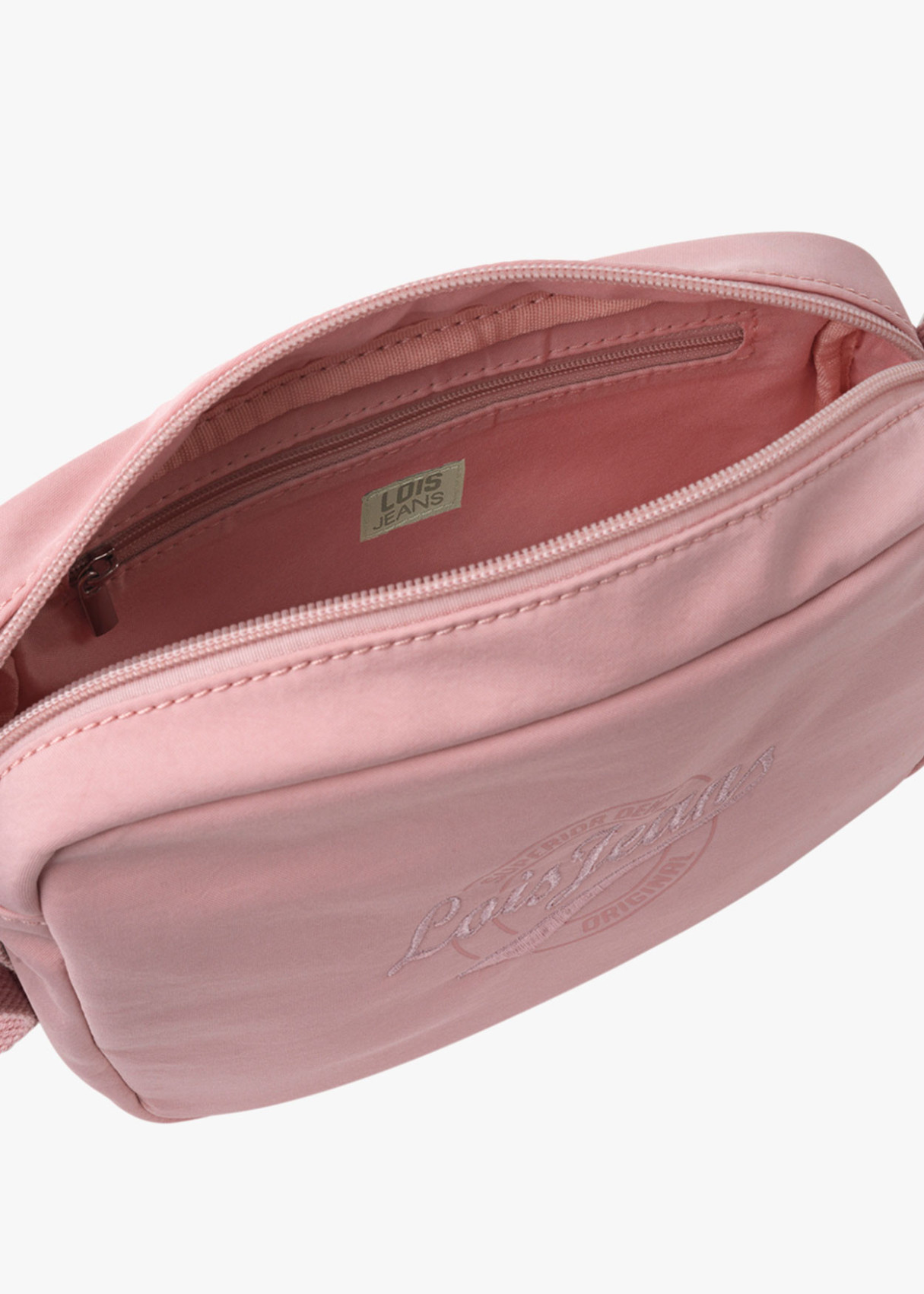 Bolso bandolera ajustable con cremallera rosa